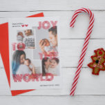 Cartes Pour Fêtes Annuelles Joie Rouge Moderne Au Monde Superposer Photo Colla<br><div class="desc">Joie Rouge Moderne Au Monde Superposer Photo Collage Carte De Vacances.</div>