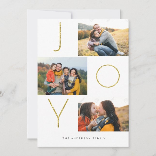 Cartes Pour Fêtes Annuelles JOIE scintillante 4 Image (Devant)