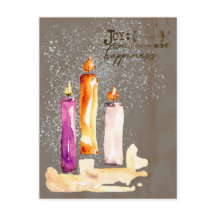 Joie ! Trio de bougies aquarelle scintillement
