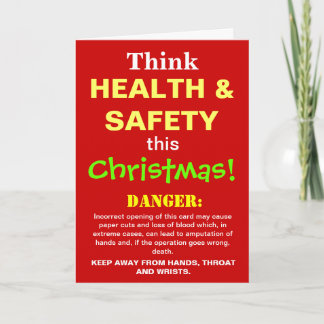 Cartes Pour Fêtes Annuelles Joke Funny Health and Safety Christmas
