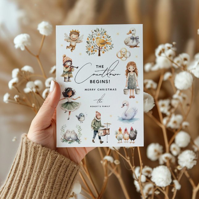 Cartes Pour Fêtes Annuelles Joli 12 jours de Noël  (Créateur téléchargé)