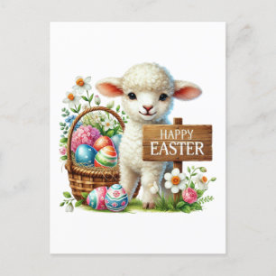 Cartes Pour Fêtes Annuelles Joli agneau de Pâques