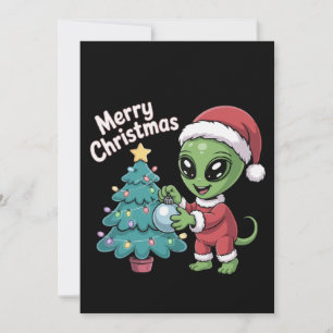 Cartes Pour Fêtes Annuelles Joli Alien Père Noël Drôle de Noël Fêtes