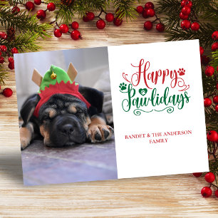 Cartes Pour Fêtes Annuelles Joli animal de compagnie Noël Joyeux Pawlidays Pho