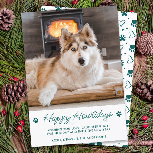 Cartes Pour Fêtes Annuelles Joli animal de compagnie photo Happy Howlidays Amo