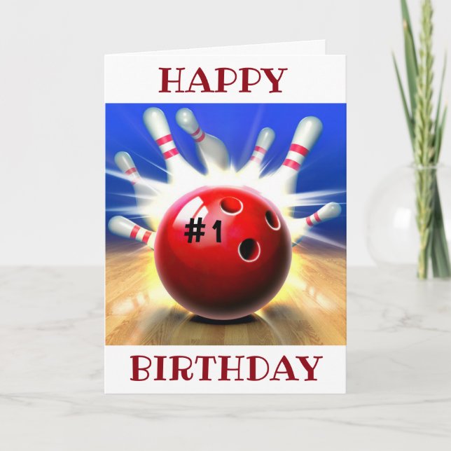 CARTES POUR FÊTES ANNUELLES JOLI ANNIVERSAIRE À MON ***BOWLER PRÉFÉRÉ*** (Devant)