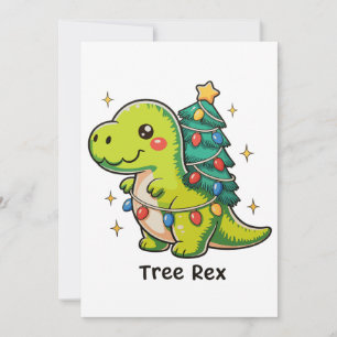 Cartes Pour Fêtes Annuelles Joli arbre Rex Noël dinosaure T Rex Xmas lumières
