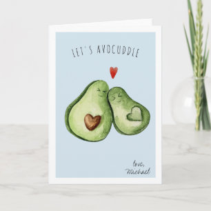 Cartes Pour Fêtes Annuelles Joli Avocat Romantique Câlin Saint-Valentin