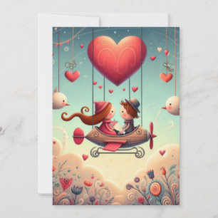 Cartes Pour Fêtes Annuelles Joli ballon capricieux de la Saint-Valentin 