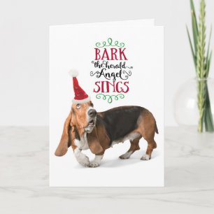 Cartes Pour Fêtes Annuelles Joli Basset Hound avec Chapeau de Père Noël pour l