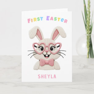 Cartes Pour Fêtes Annuelles Joli bébé fille garçon premier lapin de Pâques