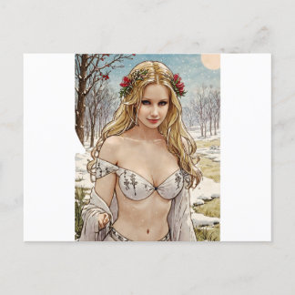 Cartes Pour Fêtes Annuelles Joli Blonde V2 Mucha Style Art