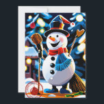 Cartes Pour Fêtes Annuelles Joli bonhomme de neige d'hiver Joyeux Noël non pho<br><div class="desc">Snowman</div>