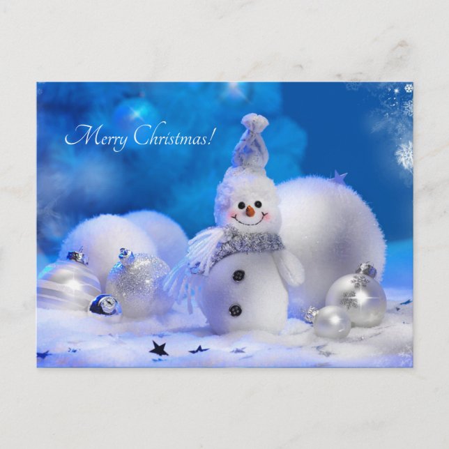 Cartes Pour Fêtes Annuelles joli bonhomme de neige heureux (Devant)