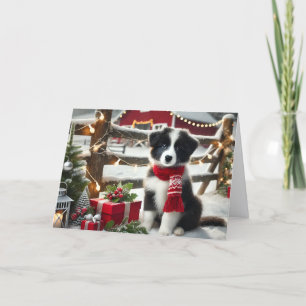 Cartes Pour Fêtes Annuelles Joli Border Collie Noël