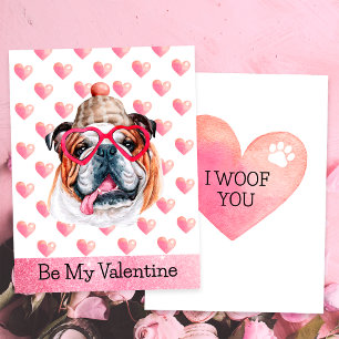 Cartes Pour Fêtes Annuelles Joli Bouledogue Anglais Je T'aime Toi Chien Saint-