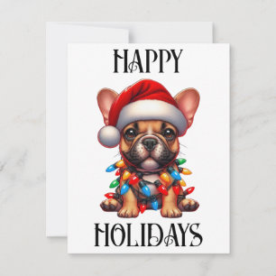 Cartes Pour Fêtes Annuelles Joli bouledogue français de Noël