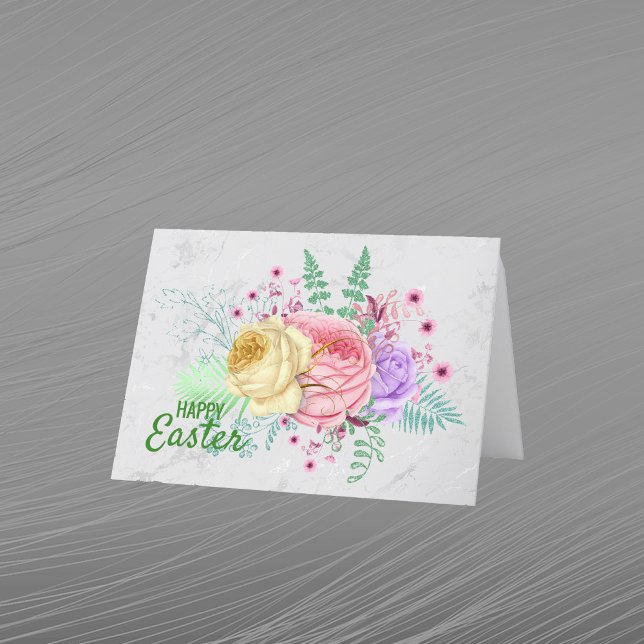 Cartes Pour Fêtes Annuelles Joli Bouquet de fleurs de printemps rose Pâques (Créateur téléchargé)