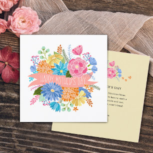 Cartes Pour Fêtes Annuelles Joli Bouquet De Fleurs Florales Fête Des Mères