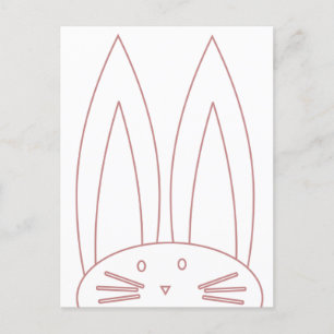 Cartes Pour Fêtes Annuelles Joli Bunny Coloriage rose contour