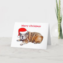 Joli chapeau de Noël de bouledogue mignon Noël