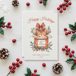 Cartes Pour Fêtes Annuelles Joli Chat Orange Ne Pas Ouvrir Avant Noël