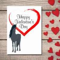 Joli cheval et Heureuse Sainte-Valentin de coeur
