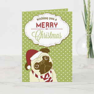 Cartes Pour Fêtes Annuelles Joli chien Carlin Joyeux Noël