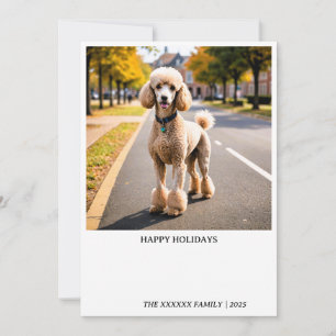 Cartes Pour Fêtes Annuelles Joli Chien de Fête Extérieur Caniche
