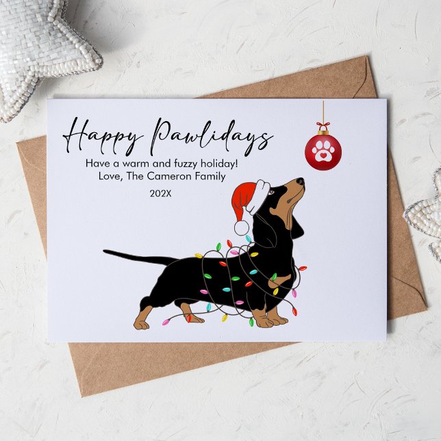 Cartes Pour Fêtes Annuelles Joli chien de Noël pour amateur de dachshunds illu (Créateur téléchargé)