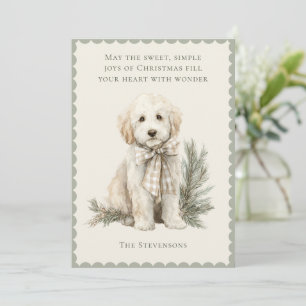 Cartes Pour Fêtes Annuelles Joli chien Labrador Pine Noël rustique