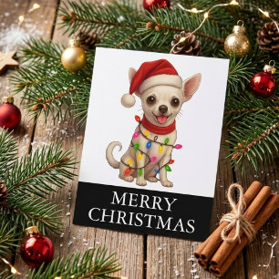 Cartes Pour Fêtes Annuelles Joli Chihuahua Noël Santa Chien