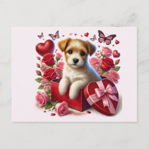 Cartes Pour Fêtes Annuelles Joli chiot pour la Saint-Valentin Enfants
