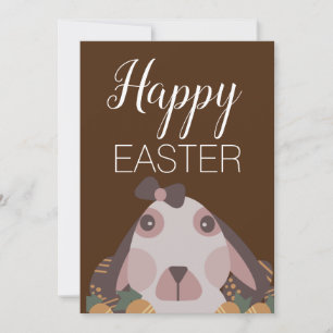 Cartes Pour Fêtes Annuelles Joli chocolat de Pâques brun lapin
