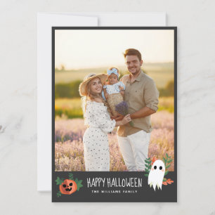Cartes Pour Fêtes Annuelles Joli Citrouille Ghost Halloween Photo