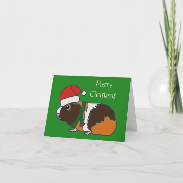 Cartes Pour Fêtes Annuelles Joli Cochon de Guinée Noël personnalisé (Devant)