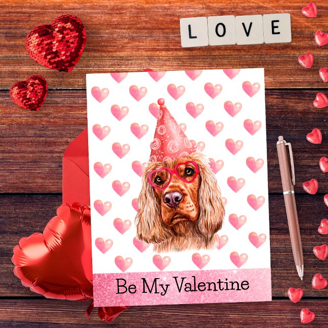 Cartes Pour Fêtes Annuelles Joli Cocker Spaniel Be My Valentine Chien Valentin (Créateur téléchargé)