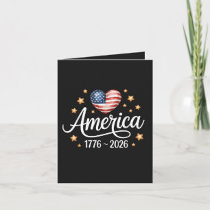 Cartes Pour Fêtes Annuelles Joli cœur de drapeau 1776-2026 4 juillet 250e