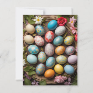 Cartes Pour Fêtes Annuelles Joli collage décoratif d'oeufs de Pâques