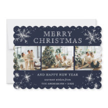 Joli collage photo argenté flocon de neige bleu