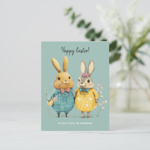 Cartes Pour Fêtes Annuelles Joli couple lapin de Pâques