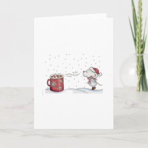 Cartes Pour Fêtes Annuelles Joli dessin de souris dessiné à la main pour Noël