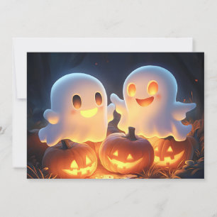 Cartes Pour Fêtes Annuelles Joli Éffrayant Halloween DFV Fantômes Fantastique