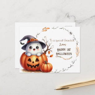 Cartes Pour Fêtes Annuelles Joli Fantôme Citrouille Halloween