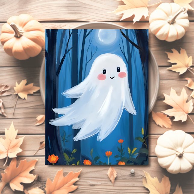 Cartes Pour Fêtes Annuelles Joli Fantôme Halloween Effrayant (Créateur téléchargé)