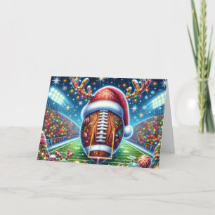 Cartes Pour Fêtes Annuelles Joli football avec bois de renne Noël