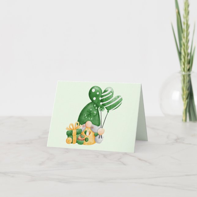 Cartes Pour Fêtes Annuelles Joli Gnome de la Saint-Patrick  (Devant)