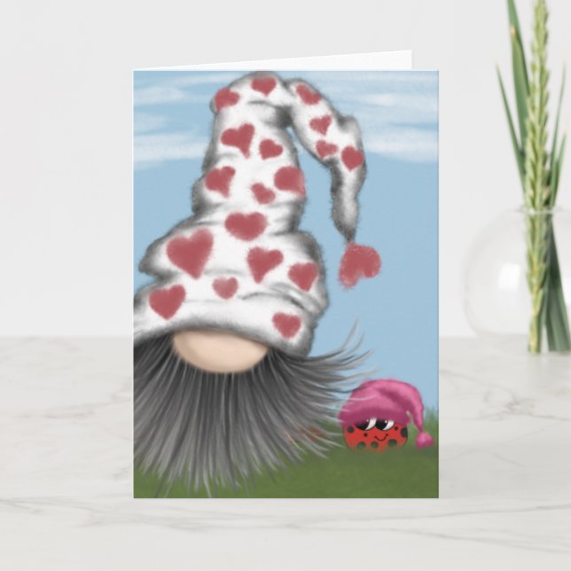 Cartes Pour Fêtes Annuelles Joli gnome de la Saint-Valentin (Devant)
