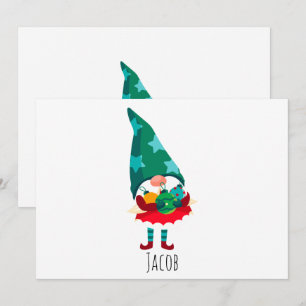 Cartes Pour Fêtes Annuelles Joli gnome de Noël avec ornements de Noël