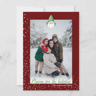 Cartes Pour Fêtes Annuelles Joli Gnome pour la photo de famille des Fêtes